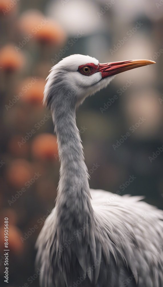 Fototapeta premium Close-Up Japanese Crane in Realistic Photography
