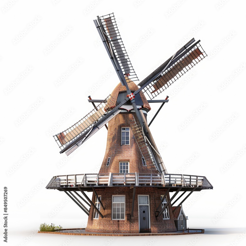 Traditional windmill over plain background Traditional windmill over plain background
