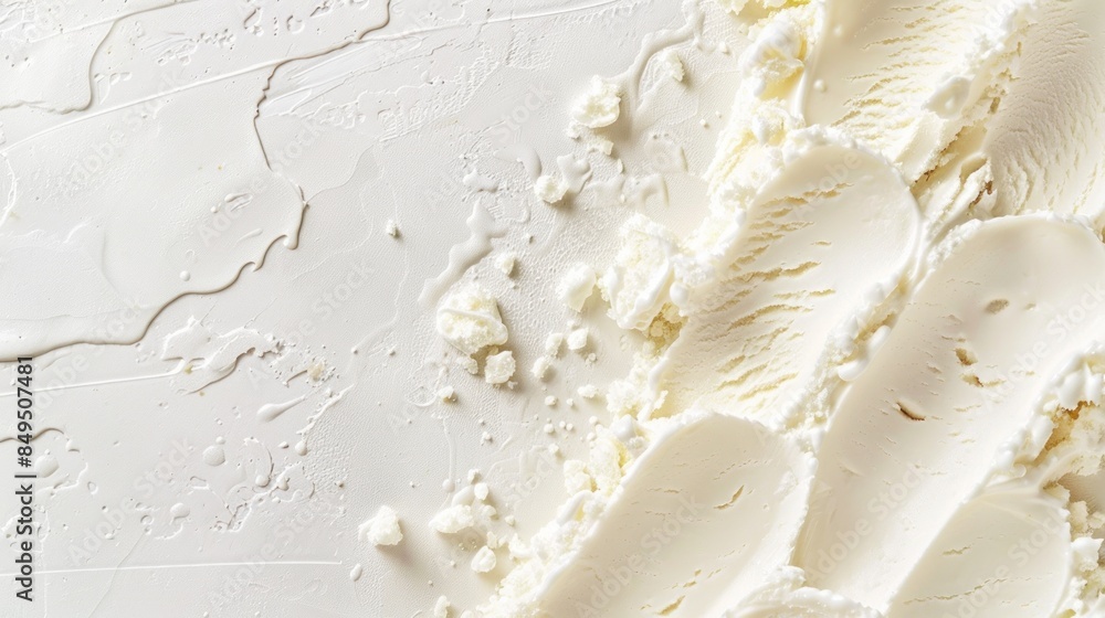 Top view of texture ice cream vanilla background. generative AI image