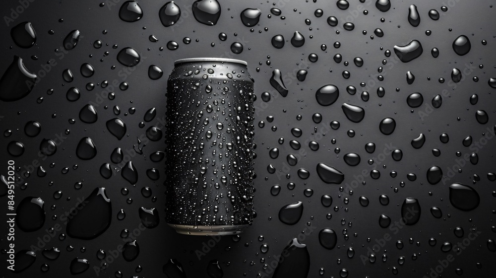 © Valentin - Close-up soda can on wet surface © Valentin - Close-up soda can on wet surface