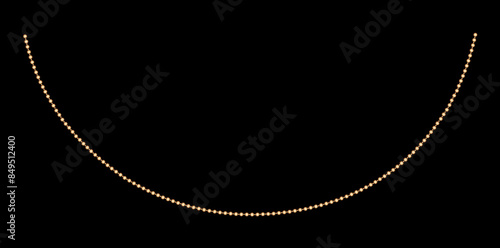 Stylish Rhinestones Ornament Icon Isolated On Black Background, Gold Jewelry Vector Illustration.	