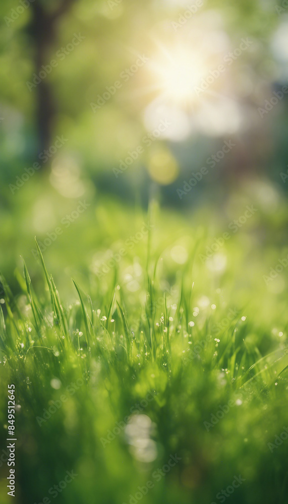 Natural green defocused spring summer blurred background with sunshine Juicy young grass and foliage Natural green defocused spring summer blurred background with sunshine Juicy young grass and foliage