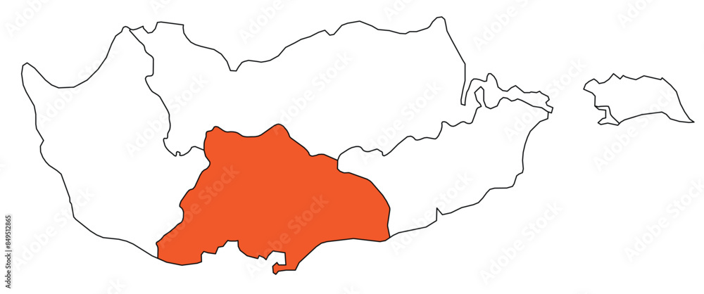 Obraz premium Outline of the map of the region of Cyprus - Limassol Region