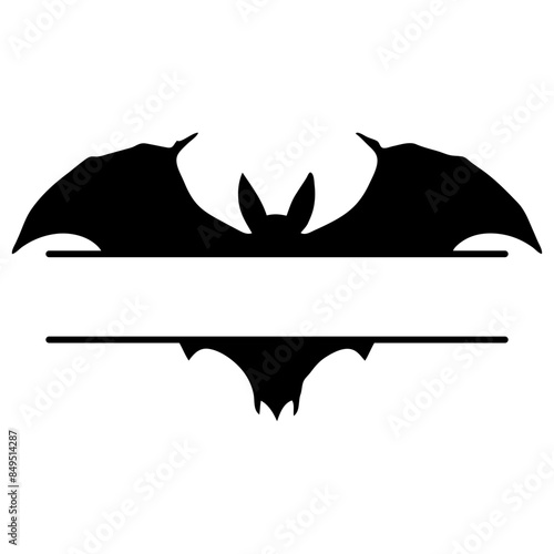 split bat monogram silhouettes with wings spread