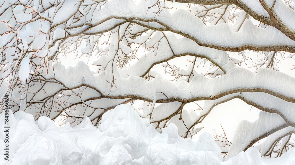 Obraz premium Abstract snow covered branches