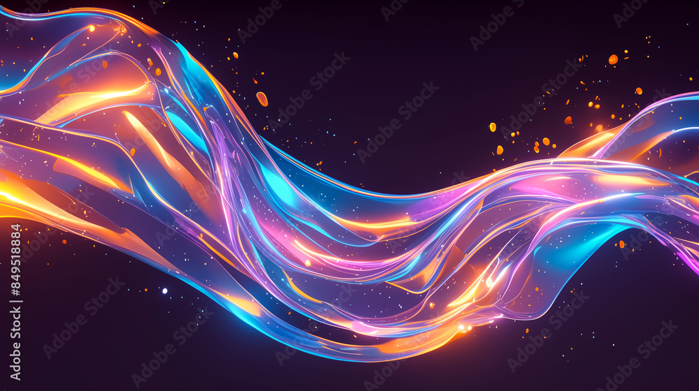 Fototapeta premium Abstract Background with Colorful Waves and Dynamic Light Effects