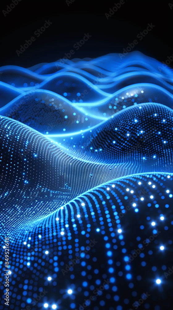 Abstract Digital Chaos in Blue - Futuristic Wave Patterns Concept for Tech Design Abstract Digital Chaos in Blue - Futuristic Wave Patterns Concept for Tech Design