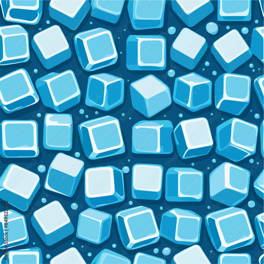 Seamless ice cubes pattern vector Seamless ice cubes pattern vector
