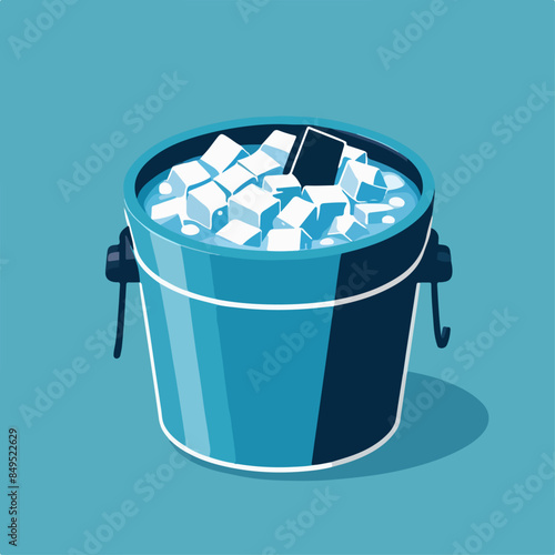 Detailed illustration of a full ice bucket