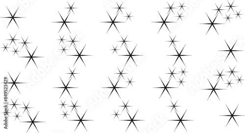 Set of sparkle star icons. Abstract sparkle icon, shine icon, clean icon, flash icon, star shape vector	