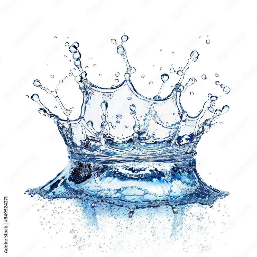Crown water Liquid splash white background Crown water Liquid splash white background