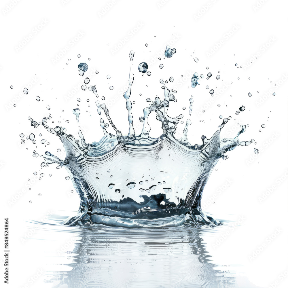 Crown water Liquid splash white background Crown water Liquid splash white background