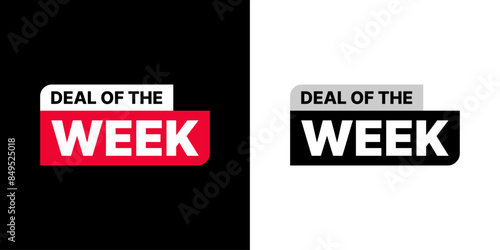 deal of the week sale set colorful logo black and red