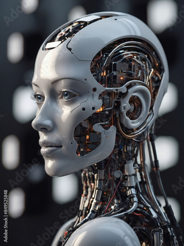 Artificial Intelligence concept, D rendering.