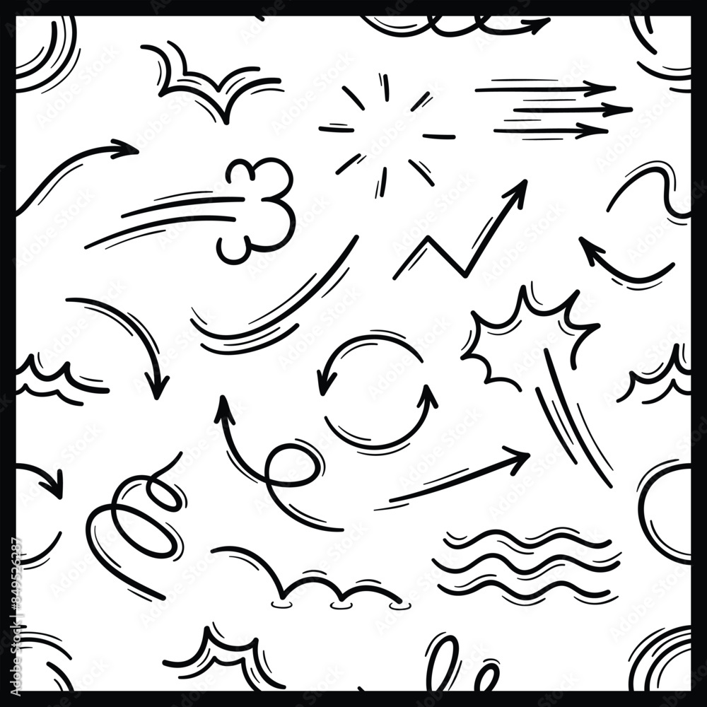 Fototapeta premium Hand Drawn, Doodle Art, Vector Illustration, Design Elements, Decoration resources, Graphic design resources, line arts, graphic lines, line art illustration, graphic illustrations, doodles