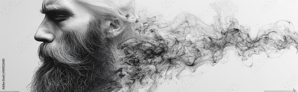 Fototapeta premium Minimalistic Poster for World Beard Day - Artistic Monochrome Design for Print, Card, Poster