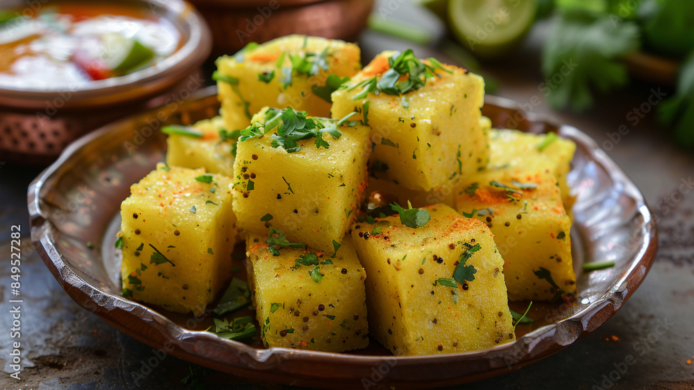 Dhokla on the table Dhokla on the table