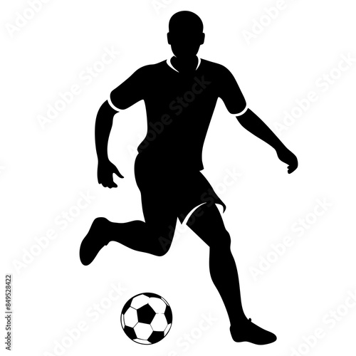 One Soccer Player Silhouette Vector