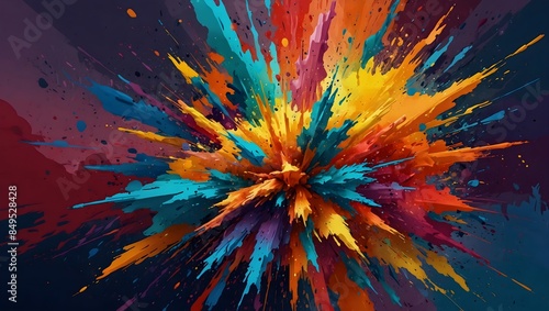 Artistic Fury: Colorful Paint Splashes