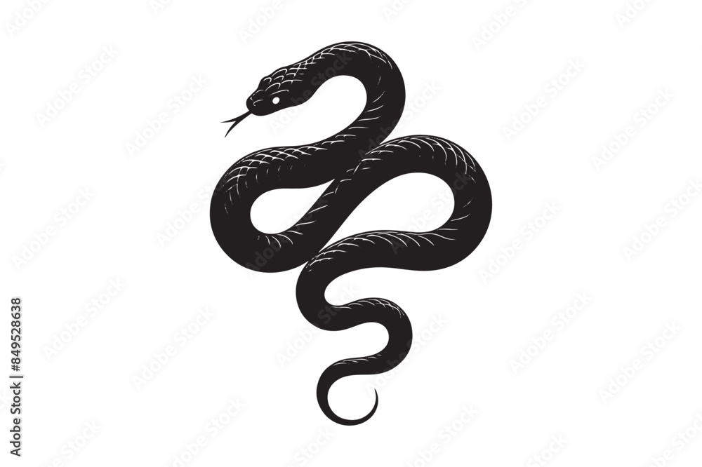 Obraz premium Snake Silhouette Vector Illustration
