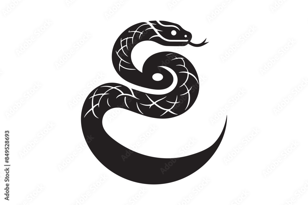 Fototapeta premium Snake Silhouette Vector Illustration