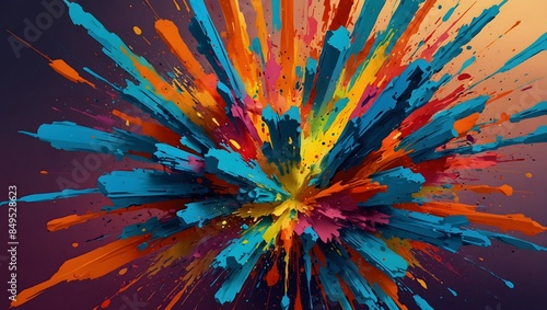 Colorful Chaos: Abstract Paint Splatter Artwork