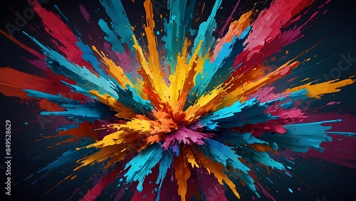 Artistic Color Explosion: Vivid Abstract Art