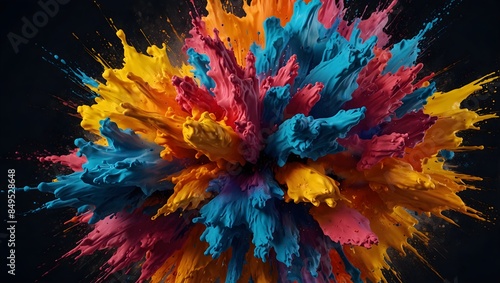 Color Explosion: Dynamic Paint Splatter Art