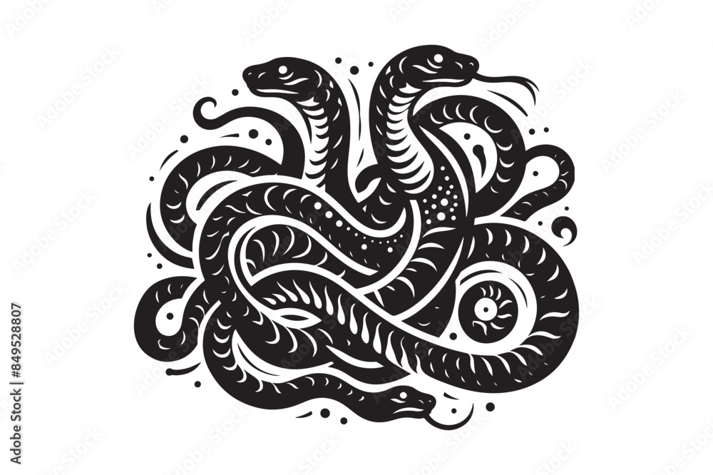 Snake Silhouette Vector Illustration Snake Silhouette Vector Illustration