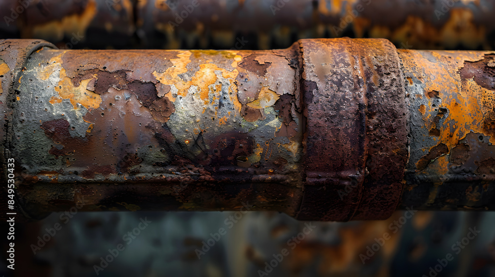A rusty pipe with a metal cap on top A rusty pipe with a metal cap on top