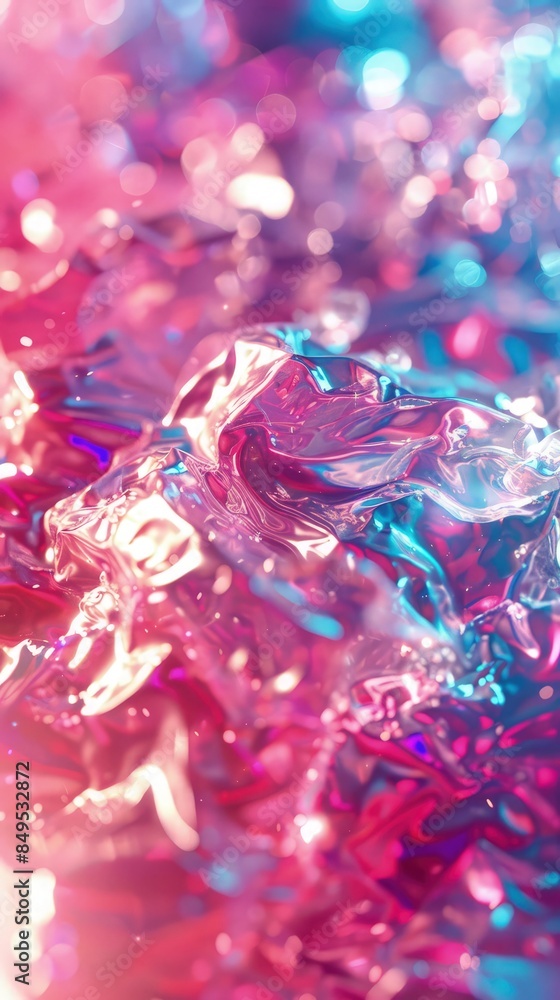 Wavy and super blurry holographic foil, shades of magenta and cyan, light airy pastel aesthetic. Abstract background. Wavy and super blurry holographic foil, shades of magenta and cyan, light airy pastel aesthetic. Abstract background.