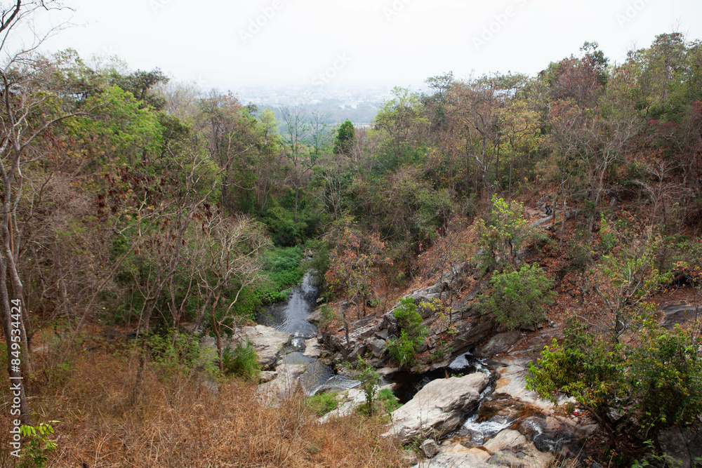 Forest and river stream near Huai Kaeo (Kaew) and Pha Ngoep trail. Chiang Mai. Thailand. Forest and river stream near Huai Kaeo (Kaew) and Pha Ngoep trail. Chiang Mai. Thailand.