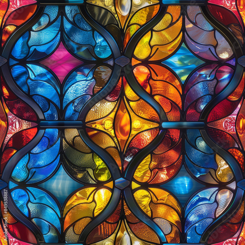 stained glass seamless tile background pattern