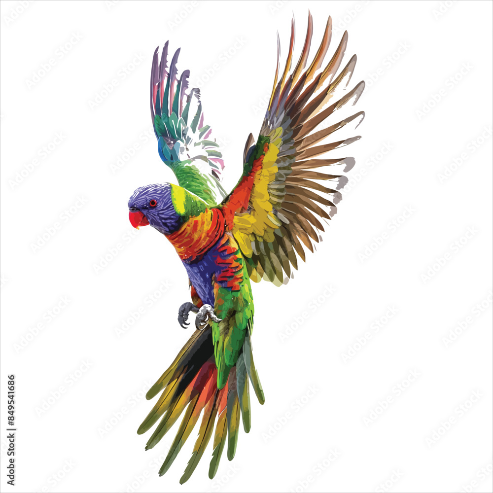Fototapeta premium Parrot flat vector illustration Parrot cartoon vector illustration