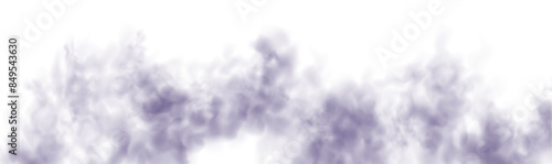 Fog or smoke isolated transparent special effect in purple color PNG format. Cutout pure white cloud transparent background special effect 3d illustration.	
