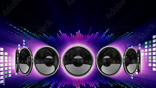 Disco club party audio speaker CG background