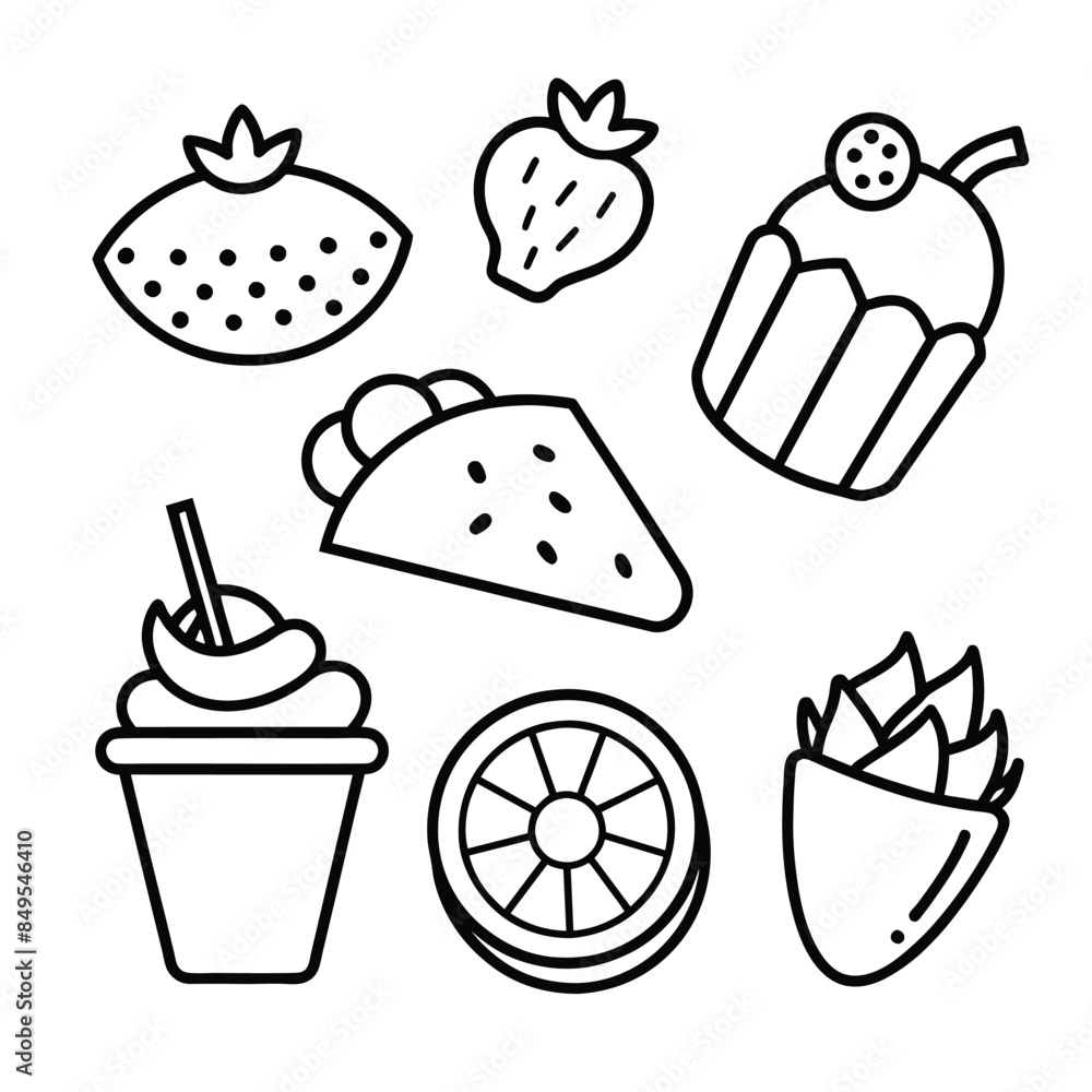 Fototapeta premium Vector illustration collection of hand drawn doodles of food objects