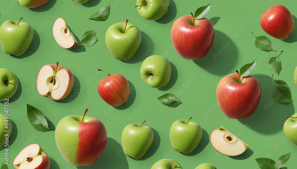 Green apple art: a fresh and nutritious generative composition Green apple art: a fresh and nutritious generative composition