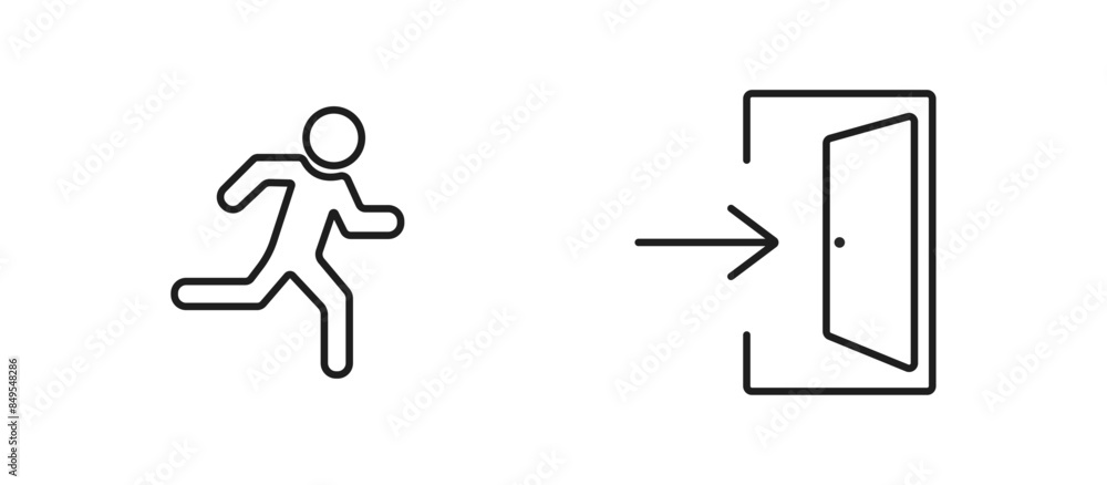 Emergency fire exit sign vector design.
Emergency fire exit sign vector design.
