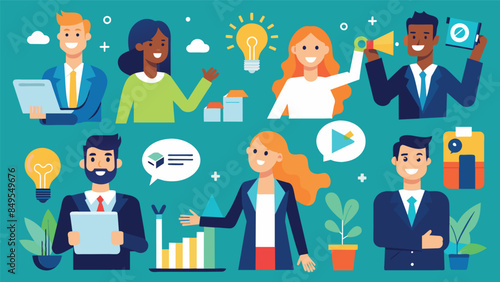 Business Concept illustrations. Mega set. Collection of scenes with men and women