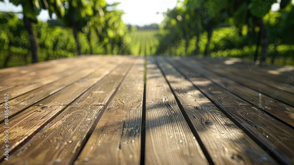 Wooden deck with tree background Wooden deck with tree background