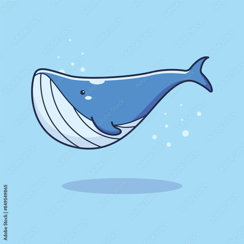 cute cartoon whale swimming illustration cute cartoon whale swimming illustration