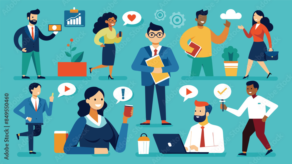 Business Concept illustrations. Mega set. Collection of scenes with men and women Business Concept illustrations. Mega set. Collection of scenes with men and women