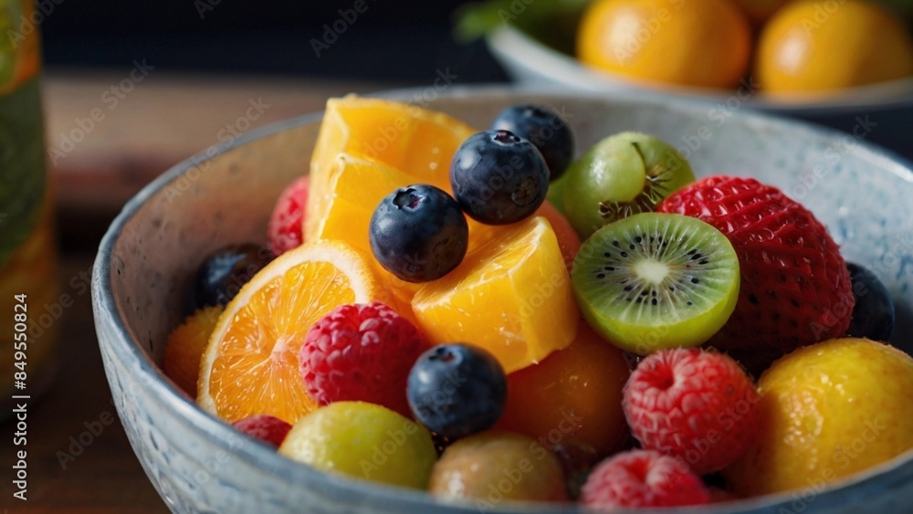 fresh fruits in a glass plate fresh fruits in a glass plate