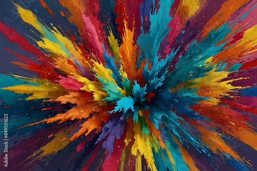 Spectrum Storm: Explosive Paint Art