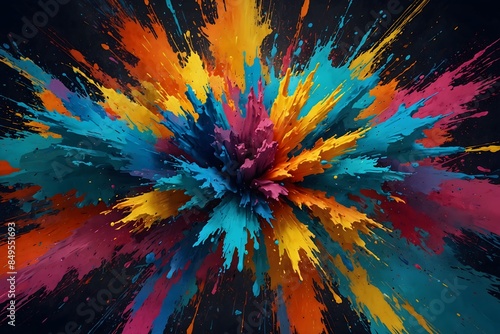 Explosive Art: Dynamic Rainbow Colors