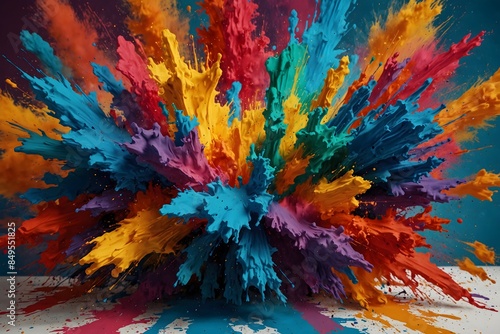 Spectrum Blast: Colorful Artistic Explosion