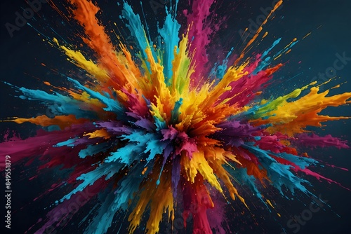Paint Spectacle: Burst of Colorful Energy
