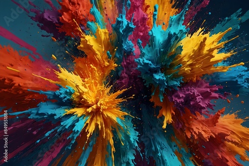 Radiant Splatter: Colorful Paint Burst
