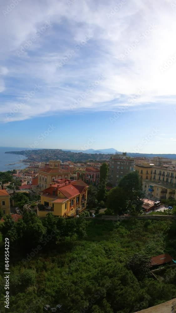 Vertical video of a panorama of Naples seen from Sant'Elmo castle, Italy Vertical video of a panorama of Naples seen from Sant'Elmo castle, Italy